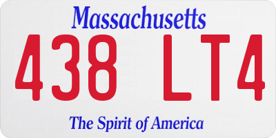 MA license plate 438LT4