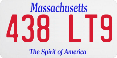 MA license plate 438LT9