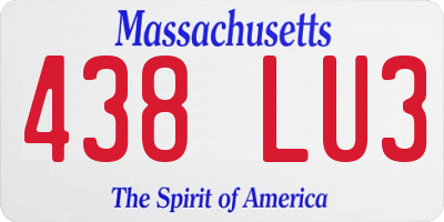 MA license plate 438LU3