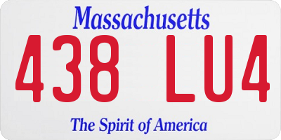 MA license plate 438LU4