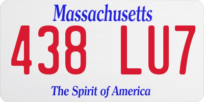 MA license plate 438LU7