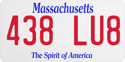MA license plate 438LU8