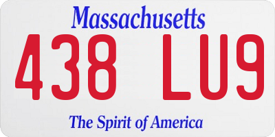 MA license plate 438LU9