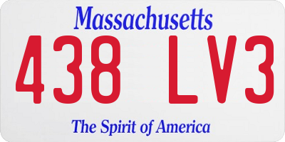 MA license plate 438LV3