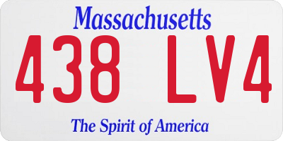 MA license plate 438LV4