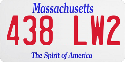 MA license plate 438LW2