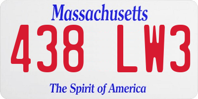 MA license plate 438LW3
