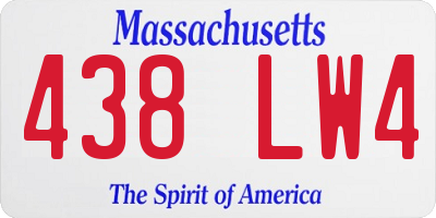 MA license plate 438LW4