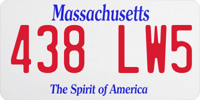MA license plate 438LW5