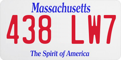 MA license plate 438LW7