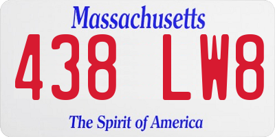 MA license plate 438LW8