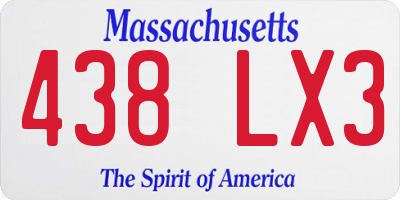 MA license plate 438LX3
