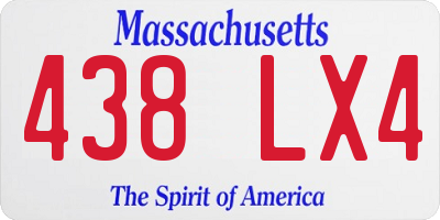 MA license plate 438LX4