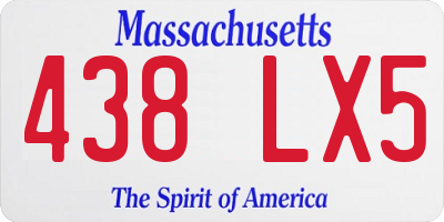 MA license plate 438LX5