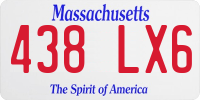 MA license plate 438LX6