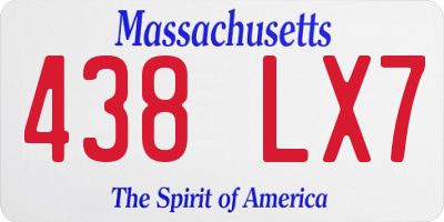 MA license plate 438LX7