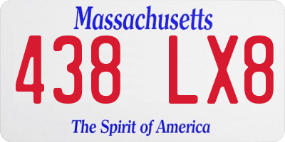 MA license plate 438LX8