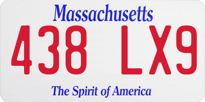 MA license plate 438LX9