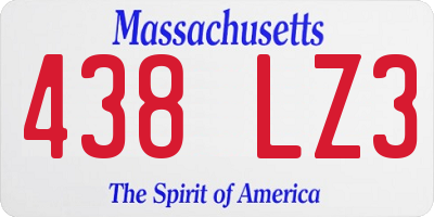 MA license plate 438LZ3