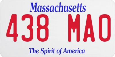 MA license plate 438MA0