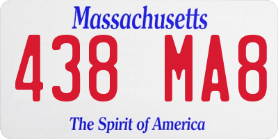 MA license plate 438MA8