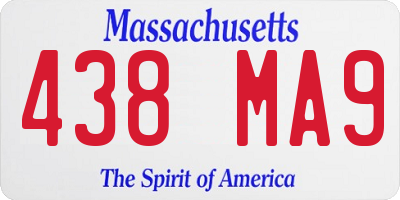 MA license plate 438MA9