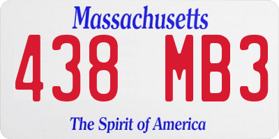 MA license plate 438MB3