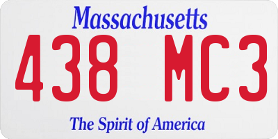 MA license plate 438MC3
