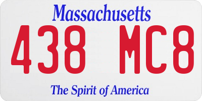 MA license plate 438MC8