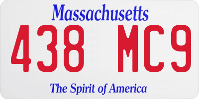 MA license plate 438MC9
