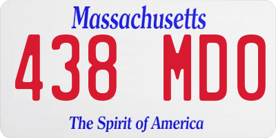 MA license plate 438MD0