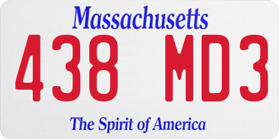 MA license plate 438MD3