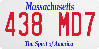 MA license plate 438MD7