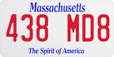 MA license plate 438MD8