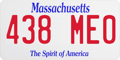 MA license plate 438ME0