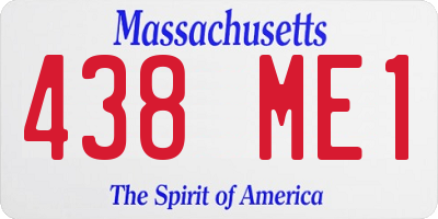 MA license plate 438ME1