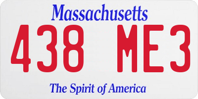 MA license plate 438ME3