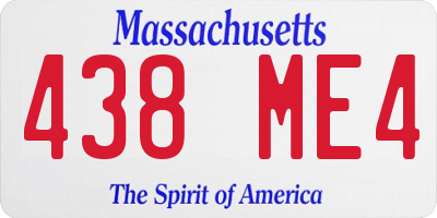 MA license plate 438ME4