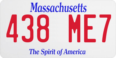 MA license plate 438ME7