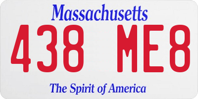 MA license plate 438ME8
