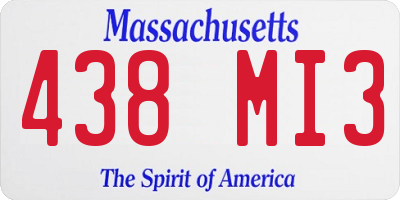 MA license plate 438MI3
