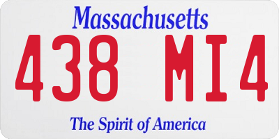 MA license plate 438MI4