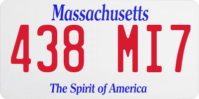 MA license plate 438MI7