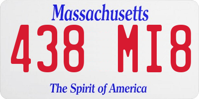 MA license plate 438MI8