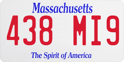MA license plate 438MI9