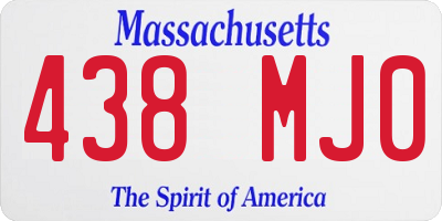 MA license plate 438MJ0