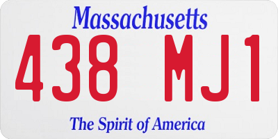 MA license plate 438MJ1