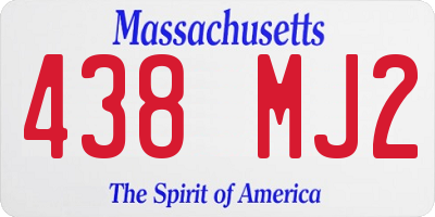 MA license plate 438MJ2