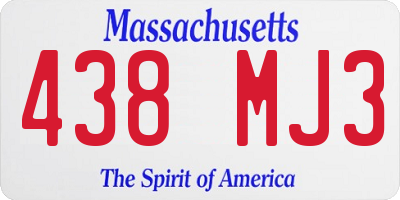 MA license plate 438MJ3