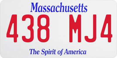 MA license plate 438MJ4